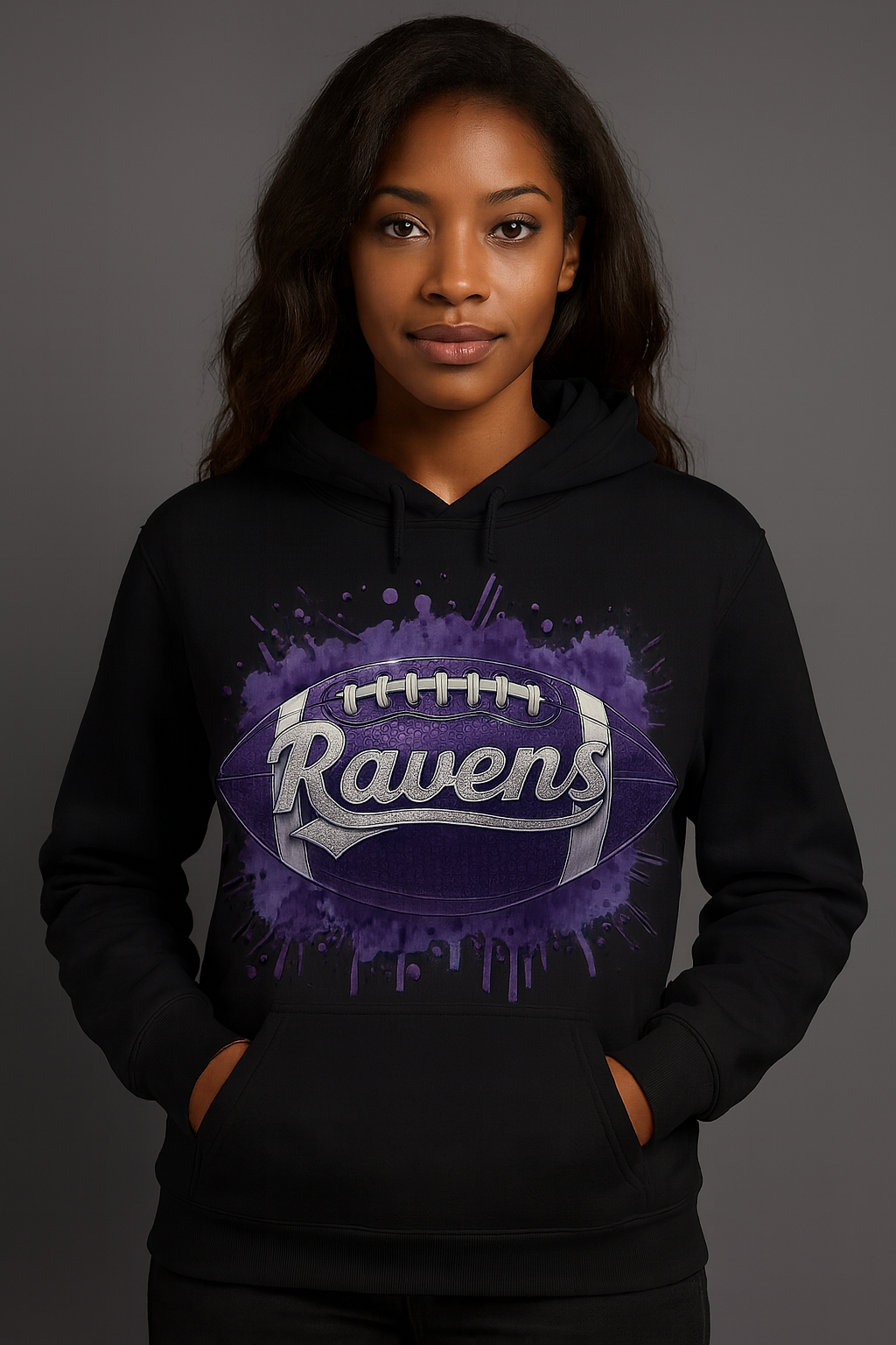 Pink "Ravens FB" Hoodie