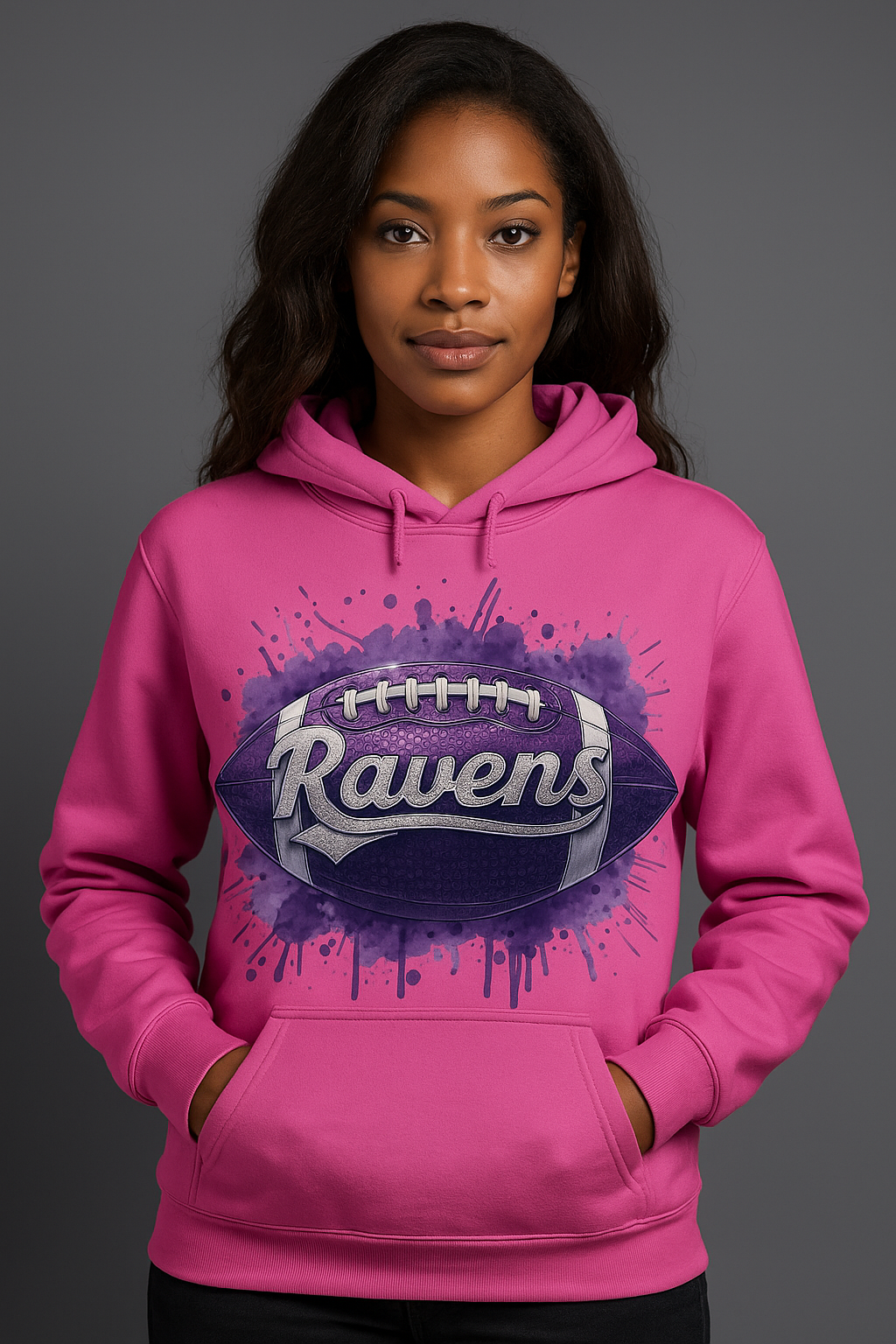 Pink "Ravens FB" Hoodie